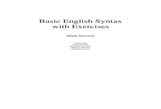 دانلود کتاب Basic English Syntax with Exercises